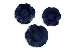 Abella Ceramic Wall Art In Blue, Set Of 3