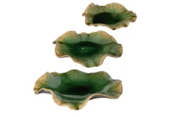 Abella Ceramic Wall Art In Blue, Set Of 3