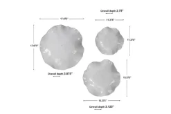 Abella Ceramic Wall Art In Blue, Set Of 3