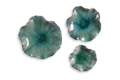 Abella Ceramic Wall Art In Blue, Set Of 3