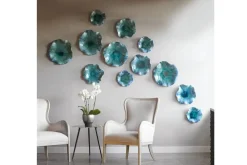 Abella Ceramic Wall Art In Blue, Set Of 3