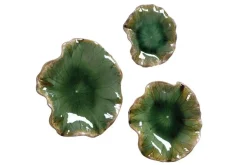 Abella Ceramic Wall Art In Blue, Set Of 3