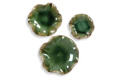 Abella Ceramic Wall Art In Blue, Set Of 3