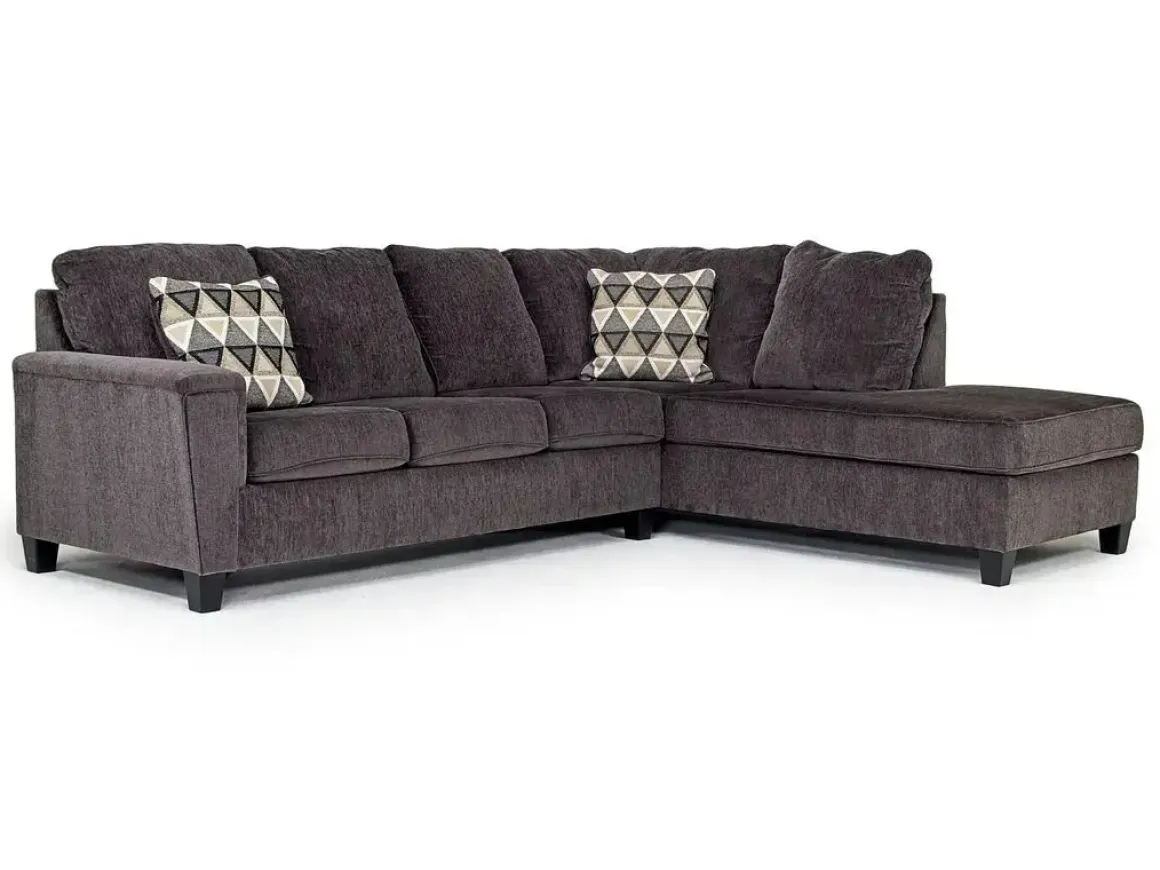 Abinger Sofa Tux Chaise Sectional In Smoke, Left Facing
