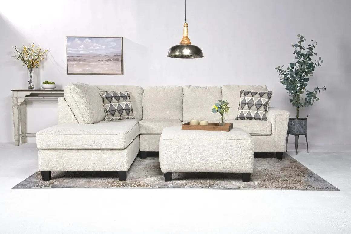 Abinger Sofa Tux Chaise Sectional In Smoke, Left Facing