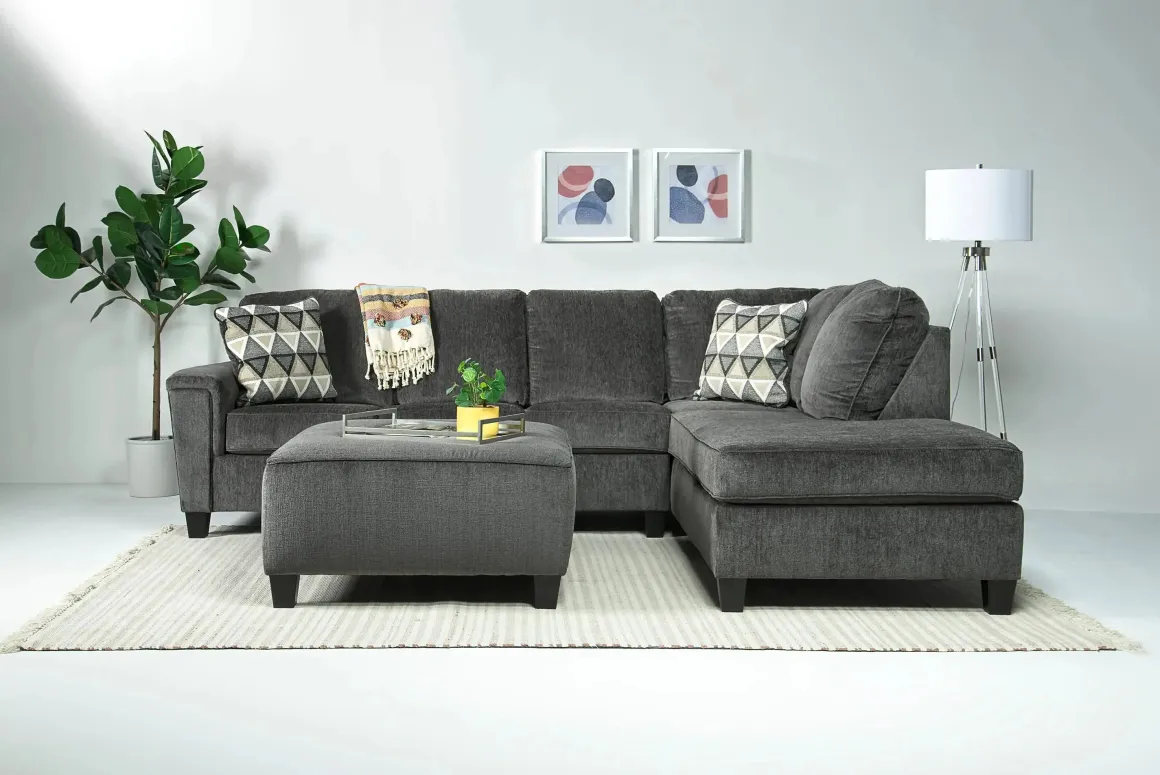 Abinger Sofa Tux Chaise Sectional In Smoke, Left Facing