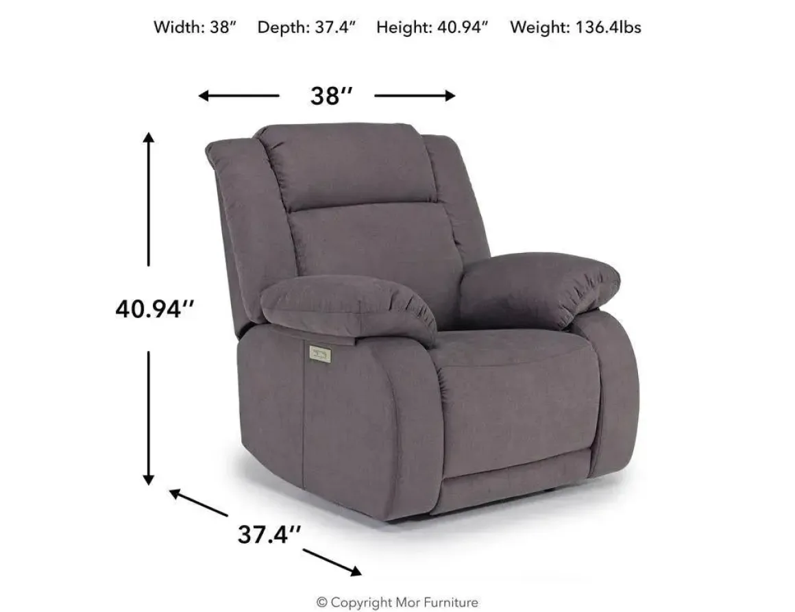 Alastor 2 Power Recliner In Dark Gray