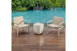 Alma Outdoor Square End Table In White