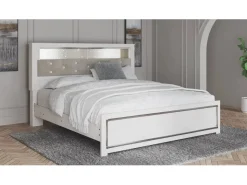 Altyra Bookcase Bed In Pearl White, Queen