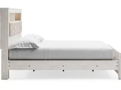 Altyra Bookcase Bed In Pearl White, Queen