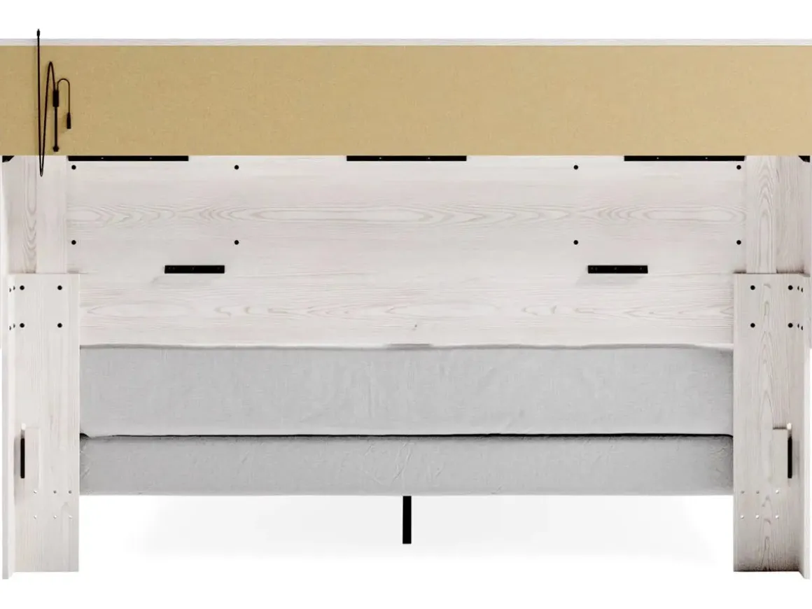 Altyra Bookcase Bed In Pearl White, Queen