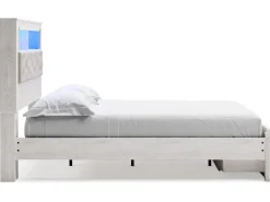 Altyra Bookcase Bed W/ Storage In Pearl White, Queen