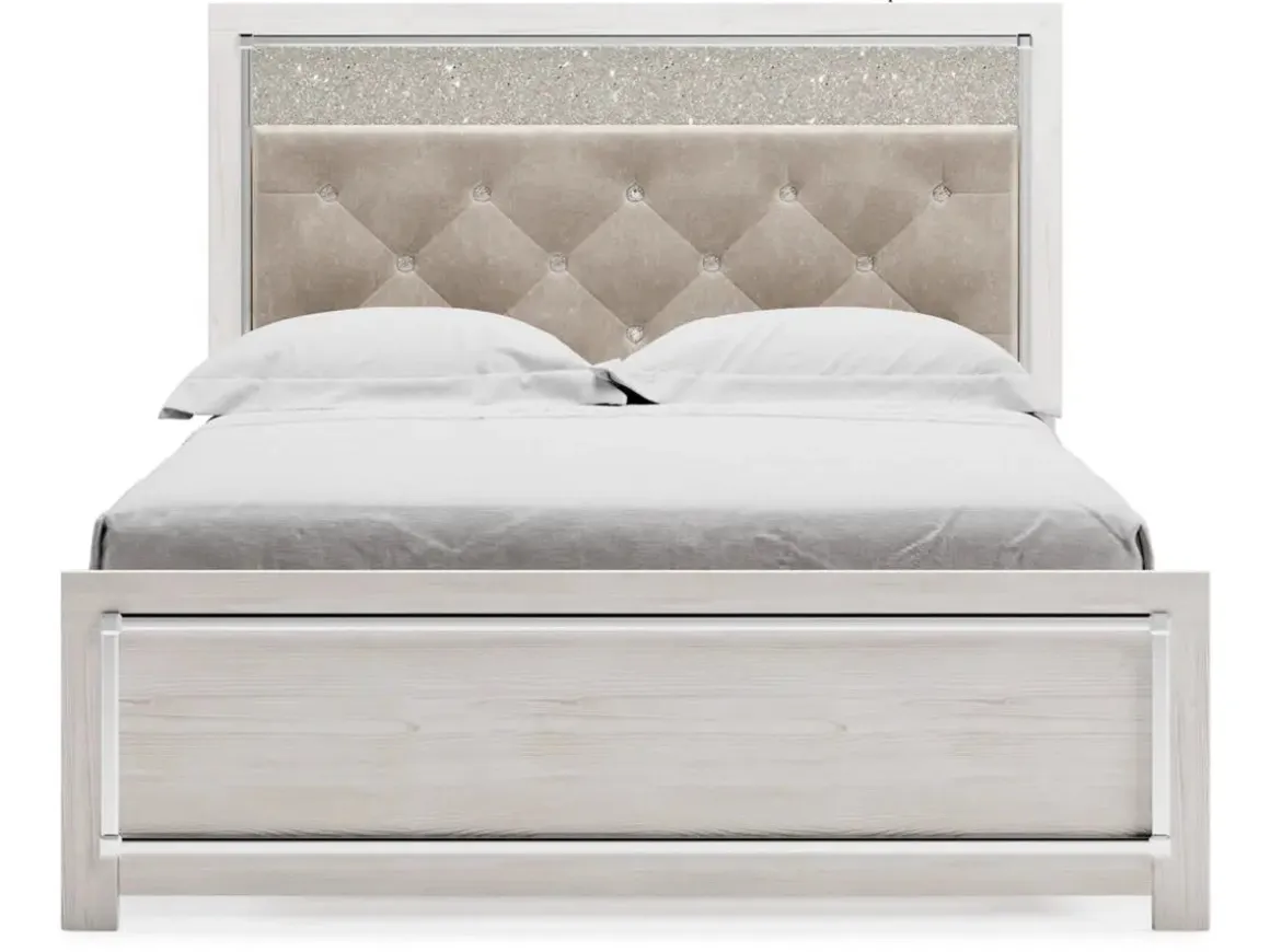 Altyra Panel Bed In Pearl White, Twin