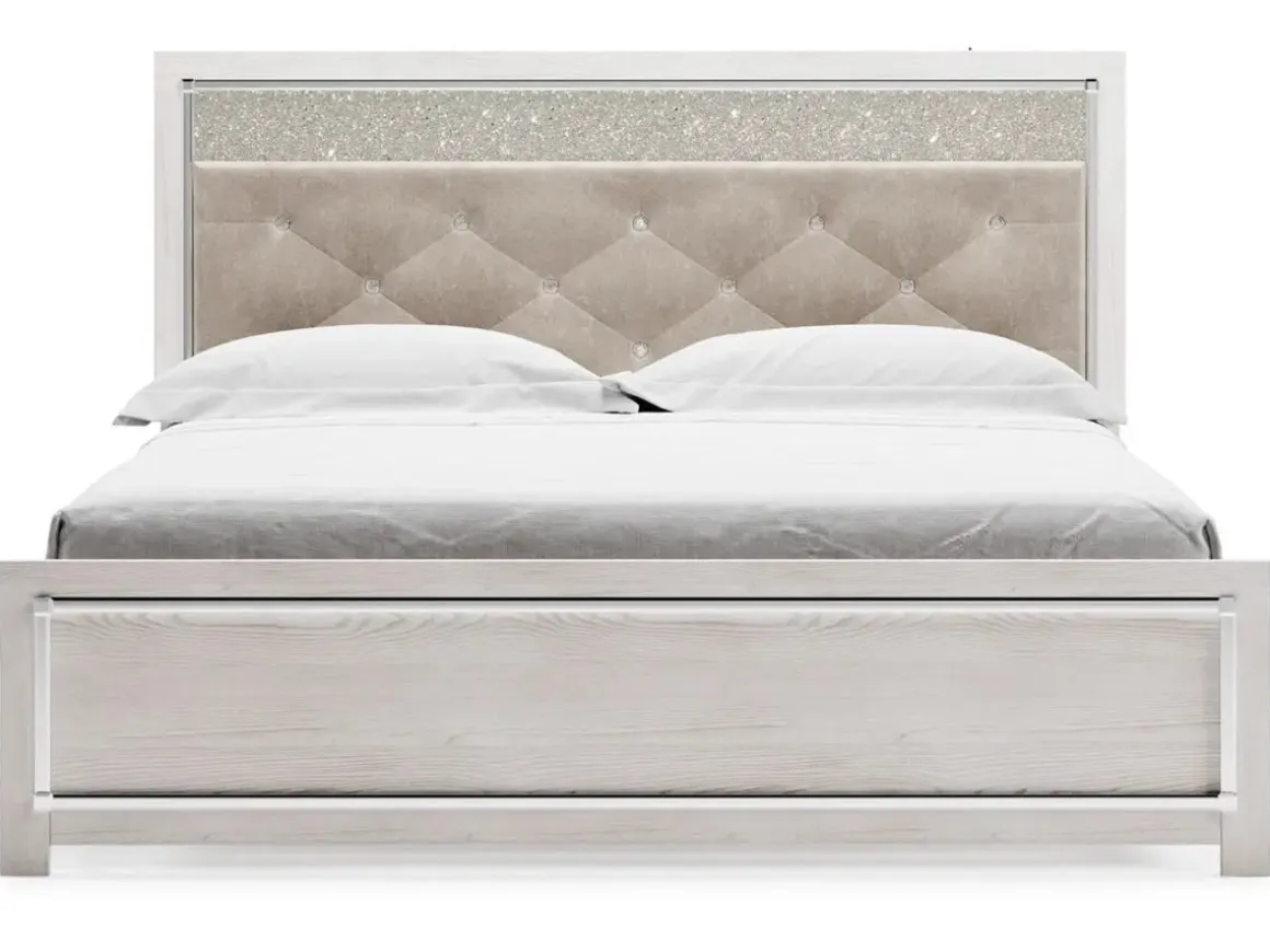 Altyra Panel Bed In Pearl White, Twin