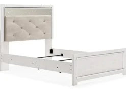 Altyra Panel Bed In Pearl White, Twin