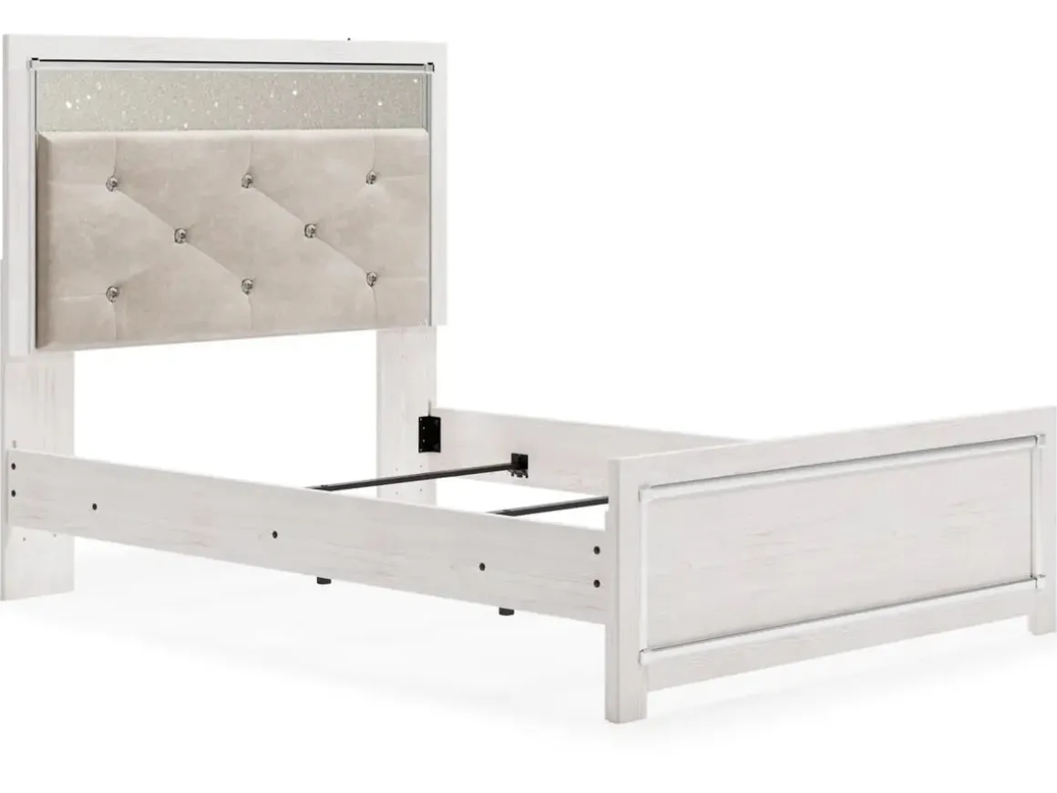 Altyra Panel Bed In Pearl White, Twin