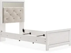 Altyra Panel Bed In Pearl White, Twin