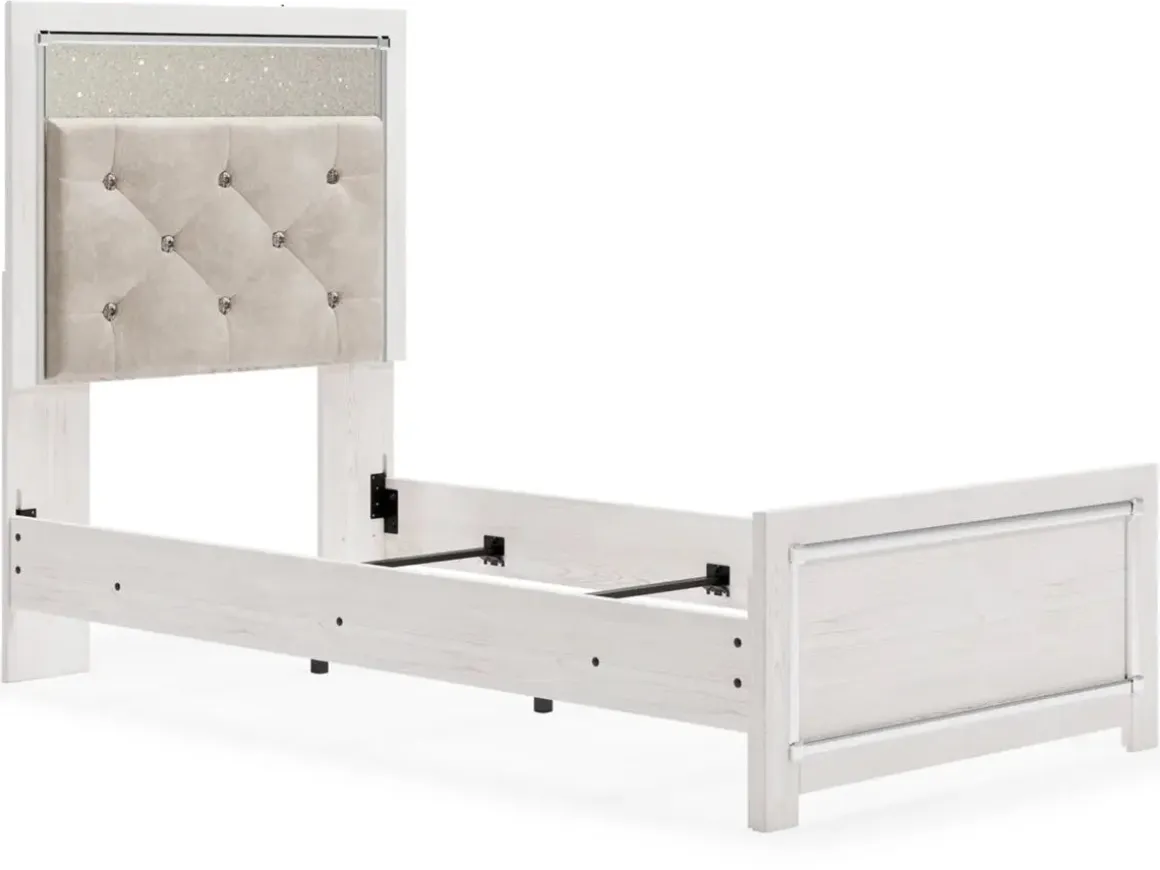 Altyra Panel Bed In Pearl White, Twin