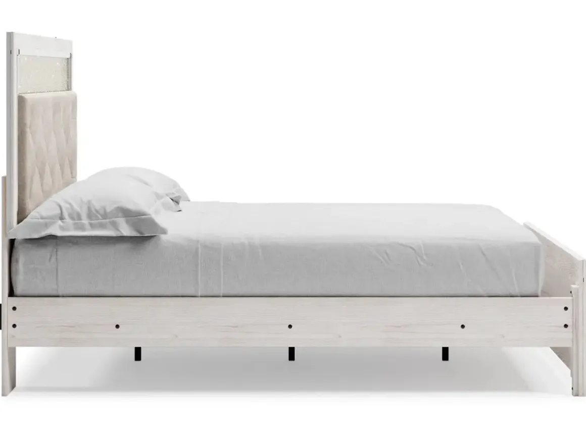 Altyra Panel Bed In Pearl White, Twin