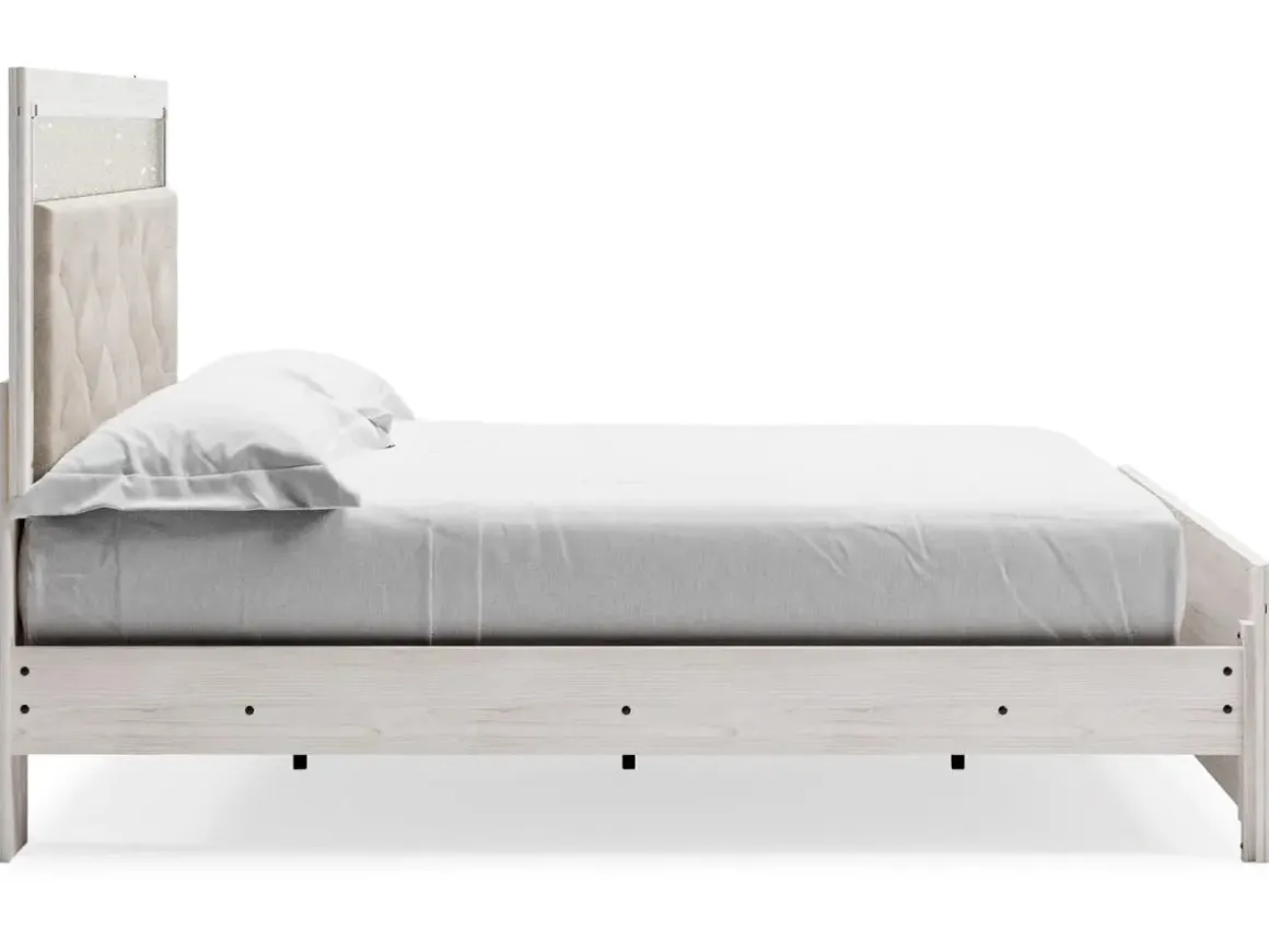 Altyra Panel Bed In Pearl White, Twin