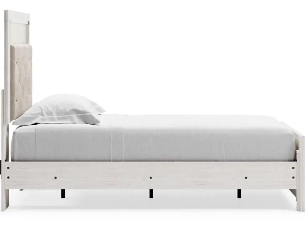 Altyra Panel Bed In Pearl White, Twin