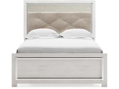 Altyra Panel Bed In Pearl White, Twin