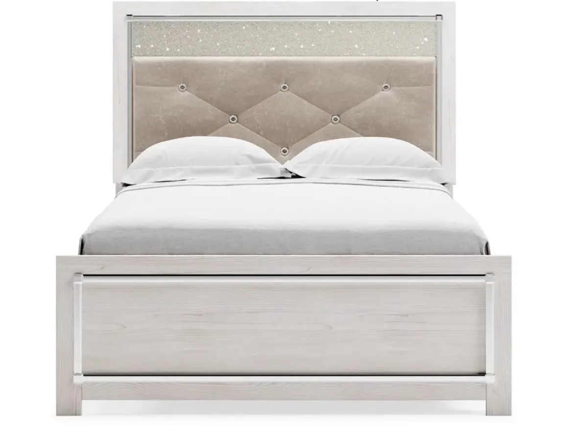 Altyra Panel Bed In Pearl White, Twin