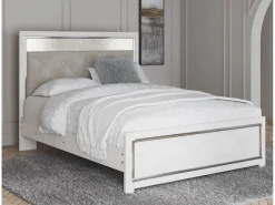 Altyra Panel Bed In Pearl White, Twin