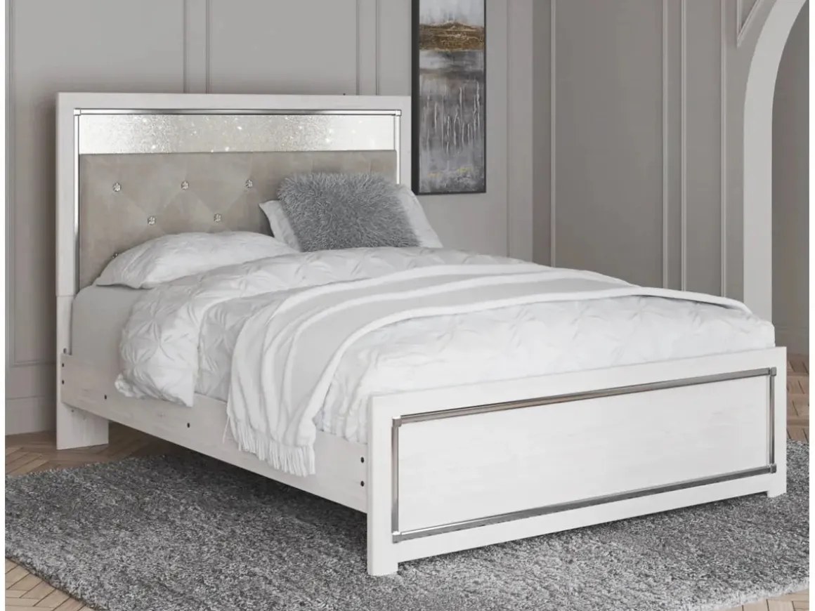 Altyra Panel Bed In Pearl White, Twin