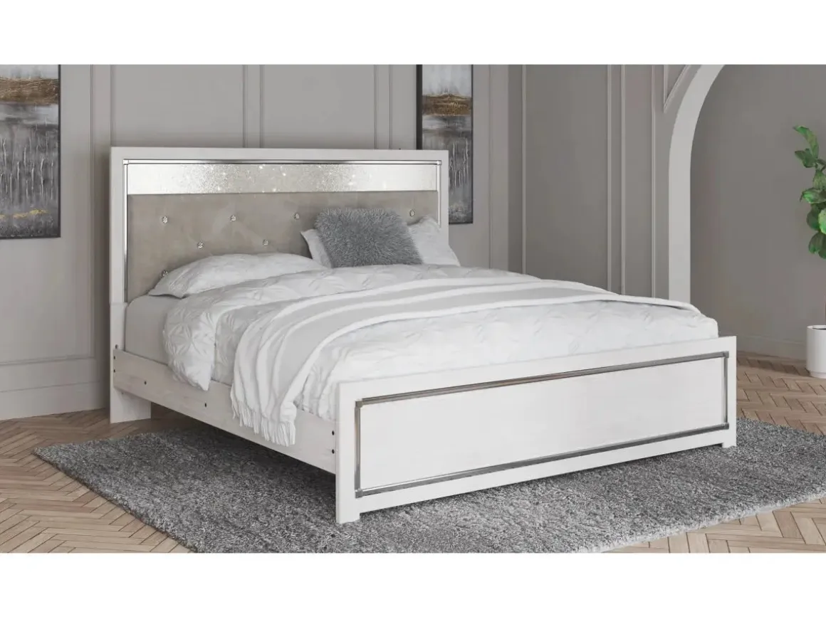 Altyra Panel Bed In Pearl White, Twin