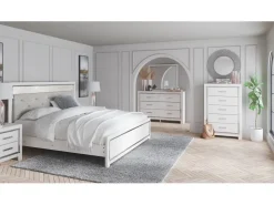 Altyra Panel Bed In Pearl White, Twin