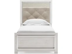 Altyra Panel Bed In Pearl White, Twin