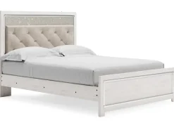 Altyra Panel Bed In Pearl White, Twin
