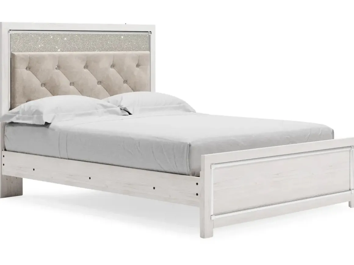 Altyra Panel Bed In Pearl White, Twin