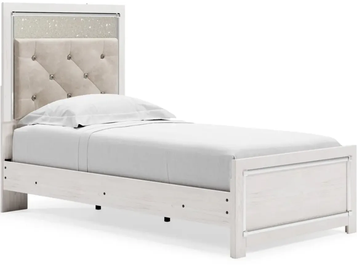 Altyra Panel Bed In Pearl White, Twin