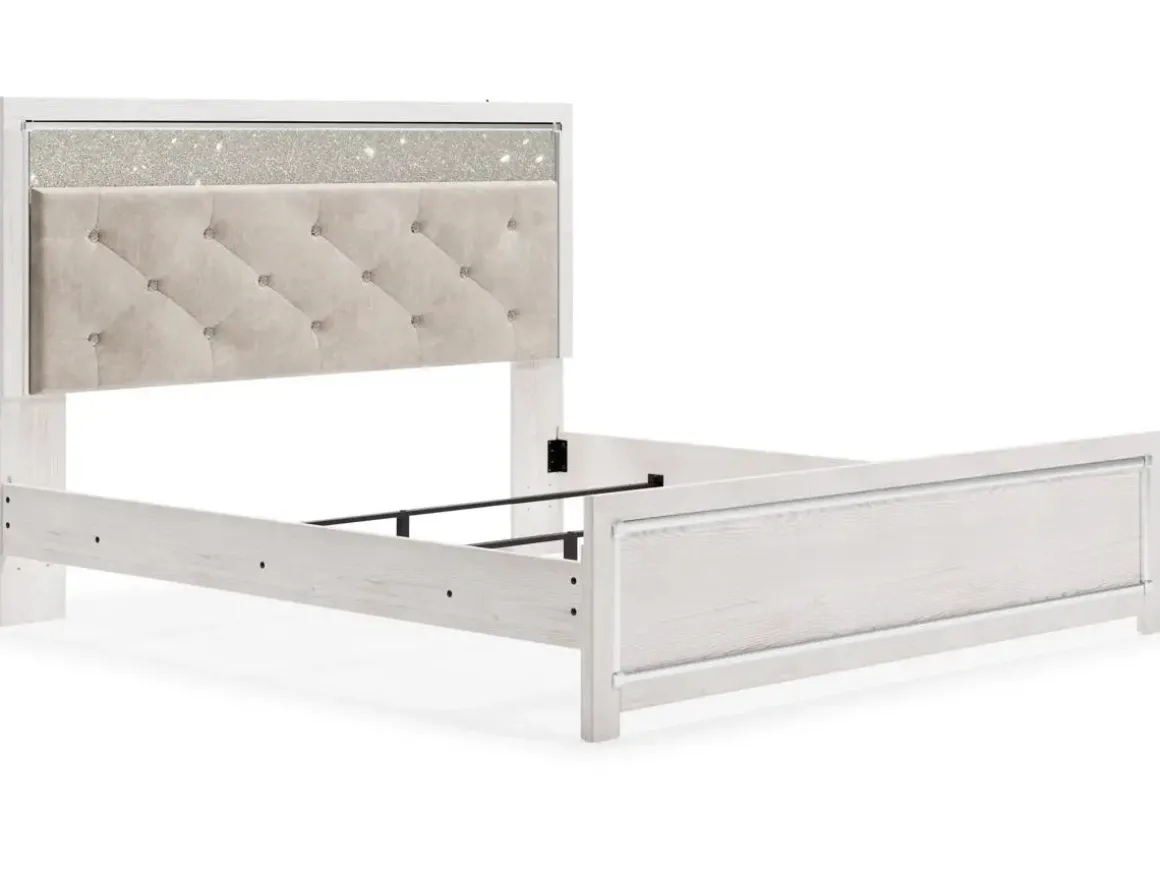 Altyra Panel Bed In Pearl White, Twin