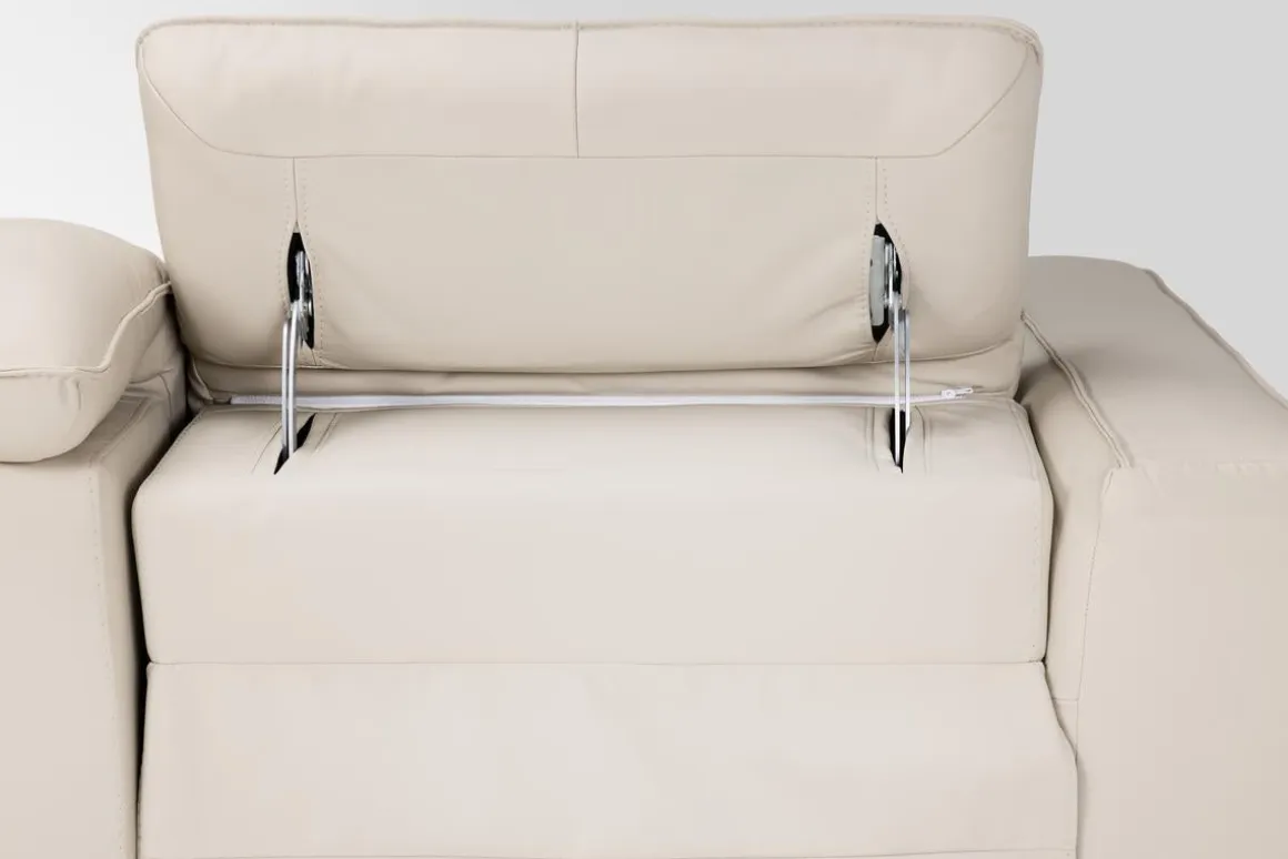 Amara 6 Piece 2 Power Sectional W/ 2 Power Armless Recliner In Tasmin Granite