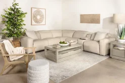 Amara 6 Piece 2 Power Sectional W/ 2 Power Armless Recliner In Tasmin Granite