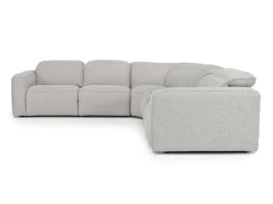 Amara 6 Piece 2 Power Sectional W/ 2 Power Armless Recliner In Tasmin Granite