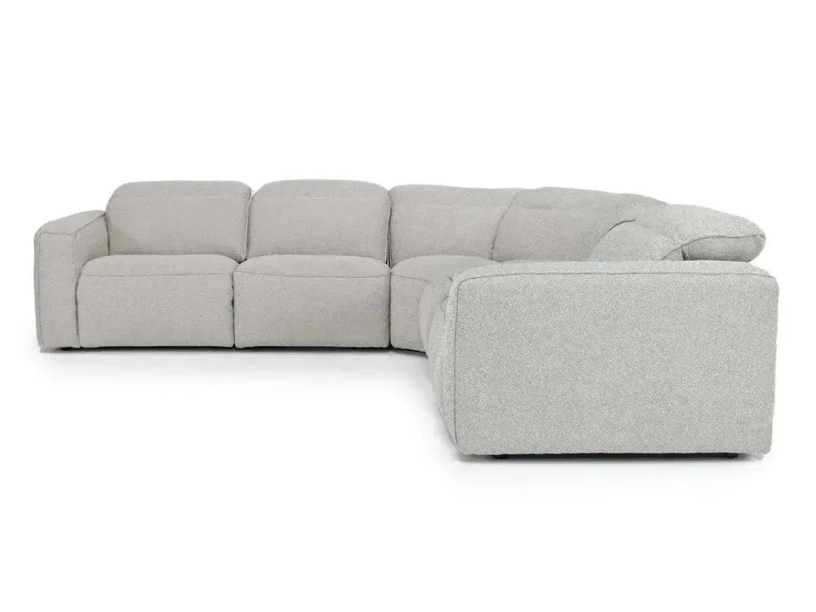 Amara 6 Piece 2 Power Sectional W/ 2 Power Armless Recliner In Tasmin Granite
