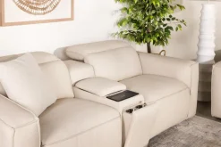 Amara 2 Power Console Loveseat In Tasmin Granite