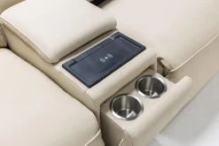 Amara 2 Power Console Loveseat In Tasmin Granite