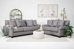 Amelia Crypton Performance Loveseat In Nomad Snow, Down