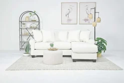 Amelia Crypton Performance Sofa Chaise In Nomad Snow, Down