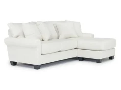 Amelia Crypton Performance Sofa Chaise In Nomad Snow, Down