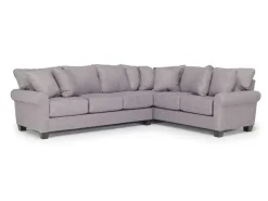 Amelia Crypton Performance Tux Sofa Sectional In Nomad Slate, Left Facing
