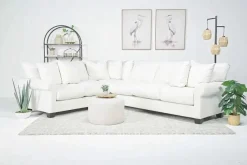 Amelia Crypton Performance Tux Sofa Sectional In Nomad Slate, Left Facing