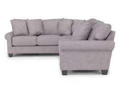 Amelia Crypton Performance Tux Sofa Sectional In Nomad Slate, Left Facing