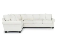 Amelia Crypton Performance Tux Sofa Sectional In Nomad Slate, Left Facing