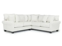 Amelia Crypton Performance Tux Loveseat Sectional In Nomad Slate, Left Facing